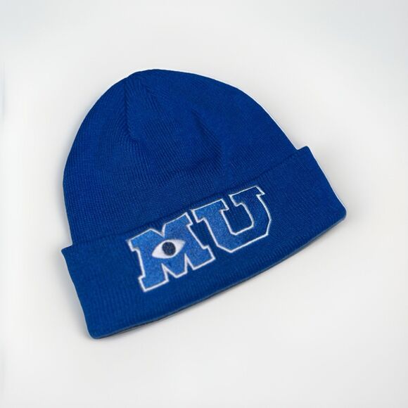Disney Parks Monster Inc. MU Blue Knit Beanie Adult OSFA Rare HTF Y2K - Picture 1 of 4